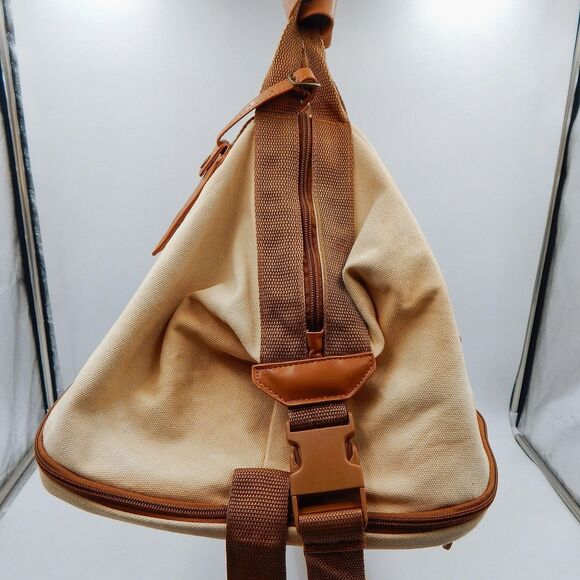 Super Bowl LI 51 Tan Canvas Backpack Weekender Bag Duffle NFL Patriots Falcons - Picture 3 of 14